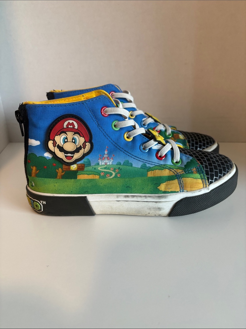 Nintendo Mario Kids High-Top Sneakers in Blue and Green